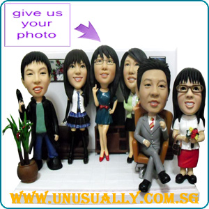 Fully Customized 3D Family Of Six At Their Living Room Figurines